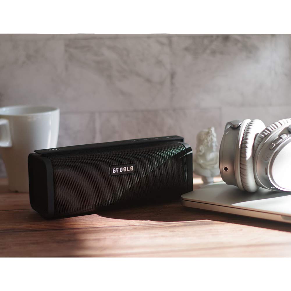GEVALA Stereo Sound Bluetooth Speaker with Real 10W Dual Full-Range Drivers, Patented Bass Port and Fine-Tuned Digital Signal Processor, Heavy Wireless Speakers for Cellphone, Laptop, and More