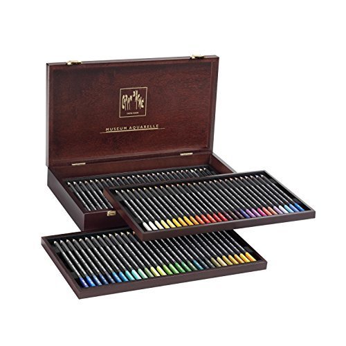 Caran D'ache Museum Aquarelle Watercolor Pencils - 72 Colors in a Wood Box (3510.476)