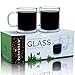 ParkBrew Double Walled Glass Mugs - Includes set of 2 coffee cups, 14. oz. Capacity with Double Wall Glass to Retain Heat in These Large Borosilicate Glass Coffee Mugs