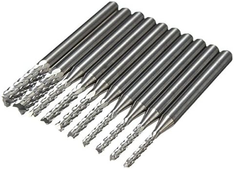10pcs Carbide 1.5mm-3.175mm End Mill Engraving Bits CNC Rotary Burrs