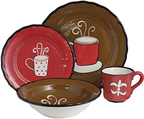 Cafe Collection Hand-painted 16-Piece Dinner Set - Serving for 4