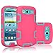 Tekcoo Galaxy S3 Case, [Troyal Series] [Pink/Blue] Hybrid Shock Absorbing Shock Dust Dirt Proof Defender Rugged Full Body Hard Case Cover Shell for Samsung Galaxy S3 S III I9300 GS3 All Carriers