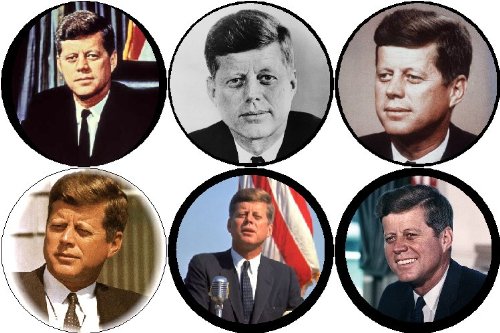 Set of 6 JFK John F. Kennedy Pinback Buttons 1.25" Pins 35th President