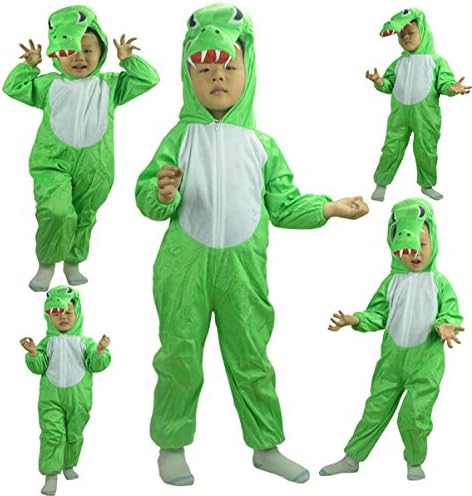 Children Animals Costume Cartoon Jumpsuit Party Performance Costume(2-4 Years,Crocodile)