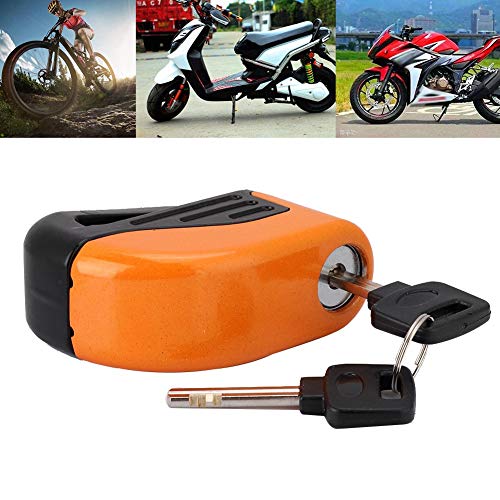 Anti-theft Disc Brake Lock 100dB Security Alarming System for Motorcycle, Scooter, Bicycle(Orange)