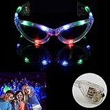 dazzling toys LED Flashing Sunglasses Kids Light Up Blinking Sun Glasses Set of 2 Battery Operated Multi-Color Rave Party Accessory Glasses Novelty Party Favors