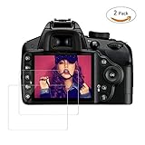 TedGem Screen Protector for Nikon D3100 D3200 D3300 D3400, 2pcs Ultra-Clear Anti-scratch LCD Tempered Glass Film for DSLR Camera,No-Bubble,9H Hardness,Crystal Clear Glass
