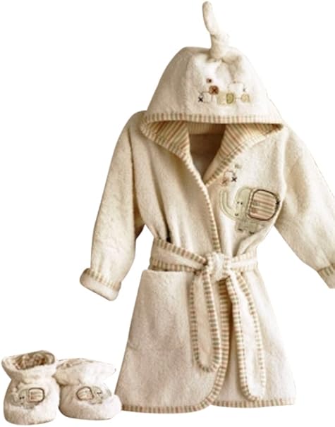 baby bathrobe and slippers