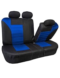 FH Group, FB068PURPLE115, funda universal para asiento de auto, color púrpura (calidad superior, diseño 3D de tejido de malla, compatible con bolsa de aire y asiento trasero con separación), Azul