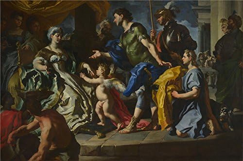 The Polyster Canvas Of Oil Painting 'Francesco Solimena Dido Receiving Aeneas And Cupid Disguised As Ascanius ' ,size: 10 X 15 Inch / 25 X 38 Cm ,this Best Price Art Decorative Canvas Prints Is Fit For Living Room Gallery Art And Home Gallery Art And Gifts