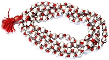 Yuvi Shoppe 100% Pure Natural Knoted Parad Bead Mala, Mercury Bead Mala Hand Knotted Mala Necklace, Meditation Beads, Prayer Beads, Yoga Necklace (Fast Delivery)