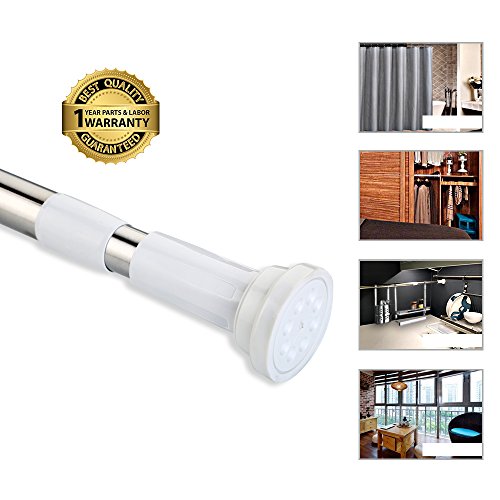 BEOKREU Shower Curtain Rod Easy Installation Spring Tension Shower Rod Adjustable Rod 55inch-102inch