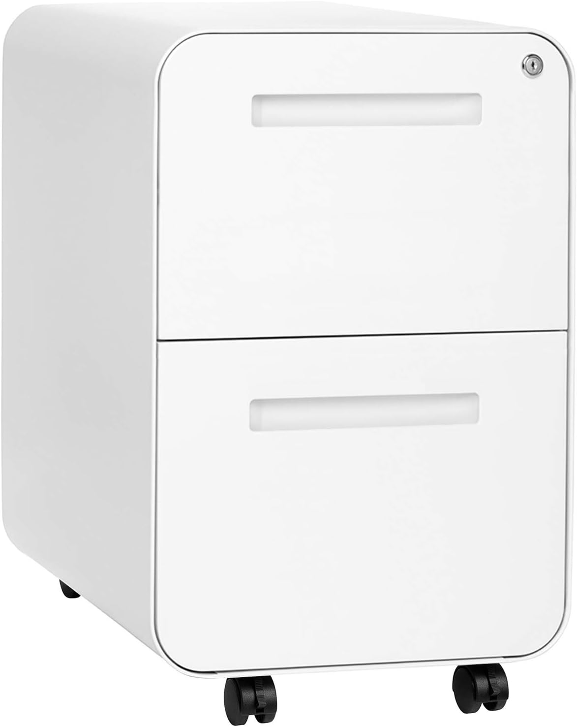 Stockpile 2-Drawer Modern Mobile File Cabinet, Commercial-Grade (White): Kitchen & Dining