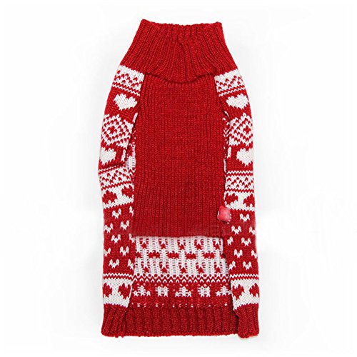 Tangpan Classic Red Snow Pet Turtleneck Dog Sweater Puppy Kitten Cats Apparel Clothes Size XS