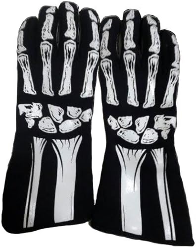 Men's Single Layer Skeleton Gloves(White, Large), 1 Pack