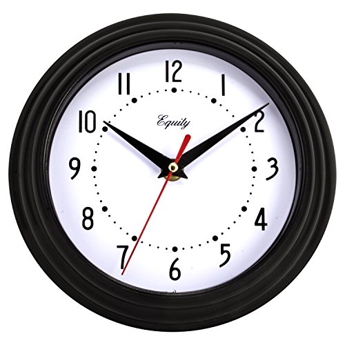 Equity by La Crosse Black 8 Inch Basics Quartz Wall Clock