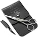 Beard and Mustache Scissors w/Comb and Synthetic Leather Case Professional Sharp Surgical Grade Steel for Trimming, Grooming, Cutting Mustache, Beards & Eyebrows Hair