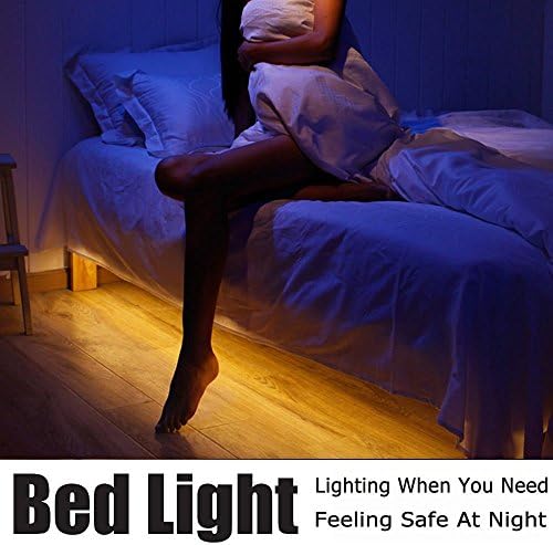 Motion Activated Bed Light - Double Flexible LED Strip Sensor Night Light Illumination with Automatic Shut Off Timer, Closet light, Staircase light (Double)