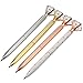 Bememo 4 Pieces Big Crystal Diamond Pen Metal Ballpoint Pen Black Ink and 4 Pieces Ballpoint Pen Refills