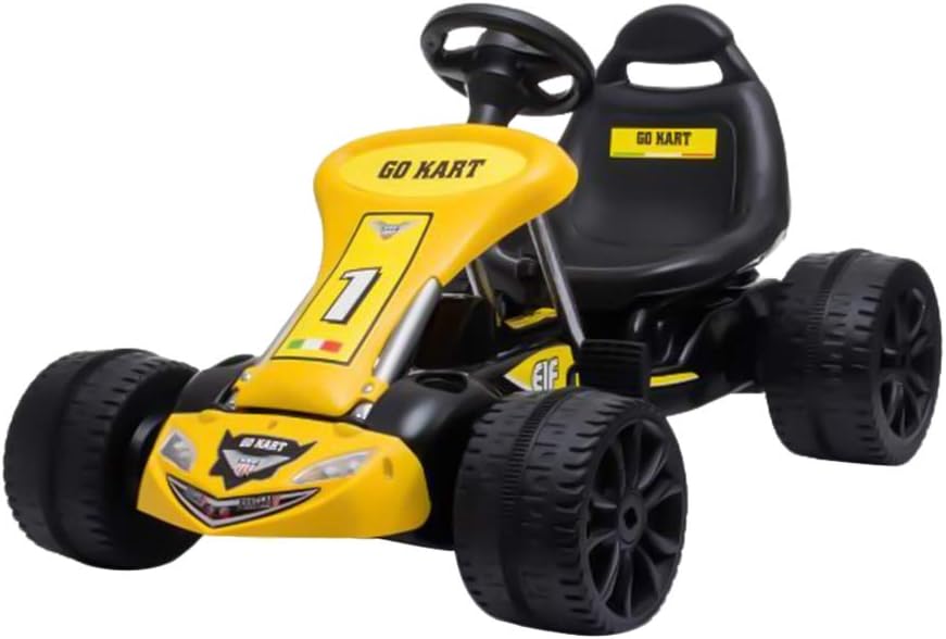 Regenboghorn Go-kart, 4-wheel pedal, outdoor racer with adjustable seat, brake, pedal car for boys and girls