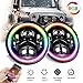 Omotor 7 Inch Jeep Wrangler RGB Halo LED Headlights Assemblies Cree with Multi Color Angle Eye APP Bluetooth Remote For Jeep Wrangler TJ JK Hummer H1 H2 Headlamp