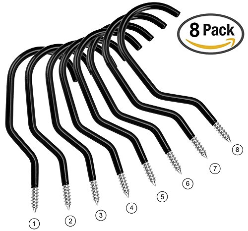 Dirza Bike Hooks Bike Rack Hanger for Garage Wall Ceiling Storage - Soft Coating Set of 8