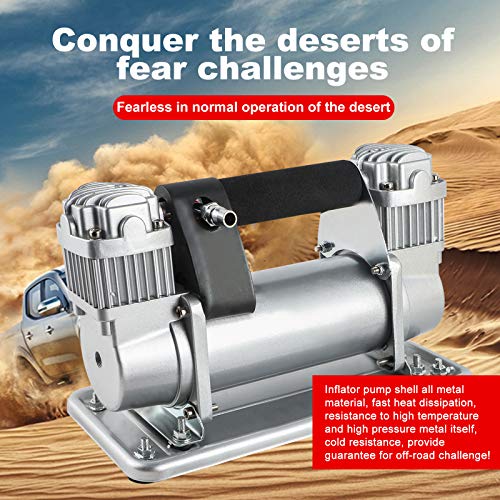 Mrcartool 24V Portable Air Compressor, Â 480W Heavy Duty Air Pump, Â Tire Inflator 150-200 PSI for Road Vehicles, Trucks, RVs, Bikes and Cars