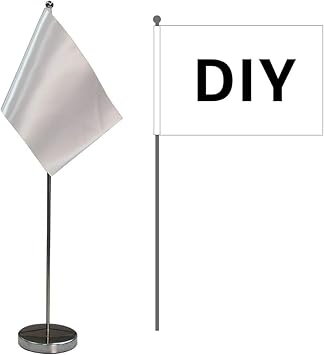 Amazon Com Diy Blank Desk Flag With Stainless Steel Base Holder
