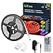 LE 12V LED Strip Light Kit, 150 Units SMD 5050, 16.4ft Ribbon Light Kit with Remote Controller, for Home, Kitchen, Bedroom, Under Cabinet and More, Power Adapter Included, RGB