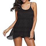 Durio Womens Swimsuits Two Piece Vintage Swimming Suit Tankini Swimsuit Plus Size Bathing Suits for Women Lady Swimwear