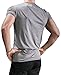 NITAGUT Mens Hipster Hiphop Holes Design T-Shirt Cotton Crewneck Tees Zipper Trim (Small(Chest 33-36), Grey)
