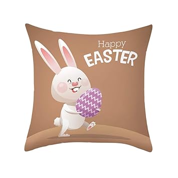 Xmiral Kissenbezüge Pillowcase Kaninchen Drucken Fur Ostern Pfirsichhaut aus Polyester(F)
