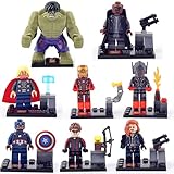 8 Set Mini figures AVENGERS ASSEMBLE CAPTAIN AMERICA HULK THOR Building Brick