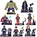 8 Set Mini figures AVENGERS ASSEMBLE CAPTAIN AMERICA HULK THOR Building Brick