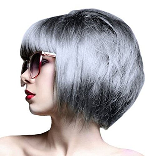Silver Grey Hair Cream Unisex Smoky Gray Punk Style Light Grey