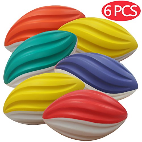 image for Macro Giant 7.5 Inch Safe Soft Foam Spiral Football, Set of 6, Assorte