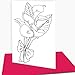 Art Eclect Adult Coloring Flower Greeting Cards for Birthdays, Anniversary, Thank You and Sympathy Cards (10 Cards and 10 Envelopes, Set Flowers B/Pink)