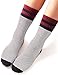 VERO MONTE 4 Pairs Women's Striped Cotton Socks Crew - Thick Warm Socks for Women