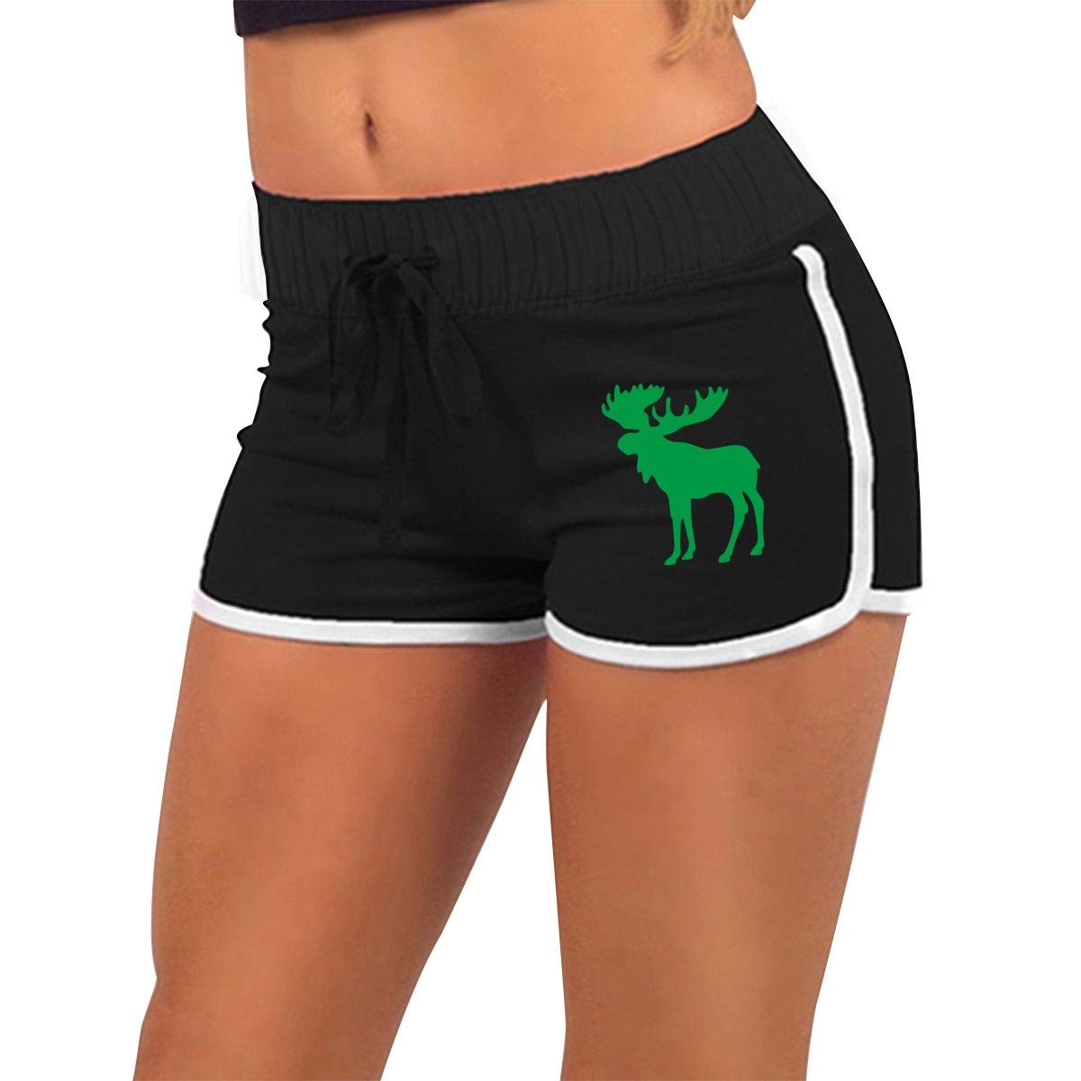 Womens Fashion Gym Shorts, Low Waist Moose Silhouette