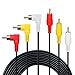 AV Cable - Gold Plated 90 Degree Right Angle RCA Audio/Video Cable 3 Male to 3 Male Composite Video Audio A/V AV Cable (3.3ft/1m)