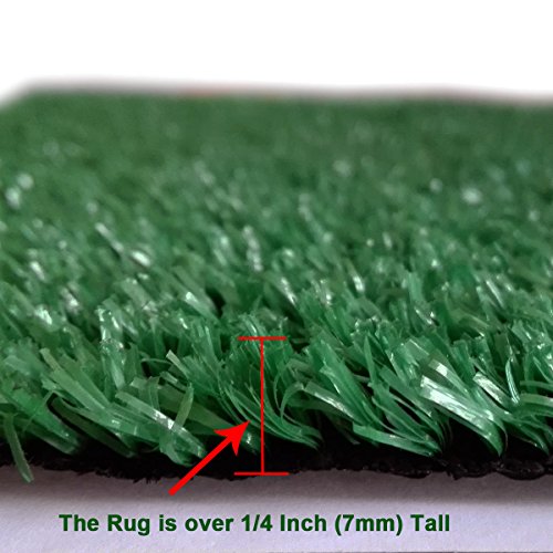 Synturfmats Green Artificial Grass Carpet Rug - Indoor/Outdoor Synthetic Turf Runner Area Rugs for Dogs, patios, porches 3'x10' - Thumbnail 5