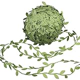 Supla 327 Ft Artificial Vines Fake Hanging Plants Leaves Ribbon Leaf Vine Trim Foliage Rattan DIY Wreath Foliage Green Leaves Ribbon Decorative Home Wall Garden Wedding Party Wreaths Decor