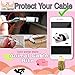 Animal Buddies Phone Cord Bites, Cute Animals Bite Cable Protector for IPhone, Cell Phone Accessories & Bites Data Line (10 Pieces with 2 Glowing Style) Bonus: Mobile Storage Box & Cell Phone Holder