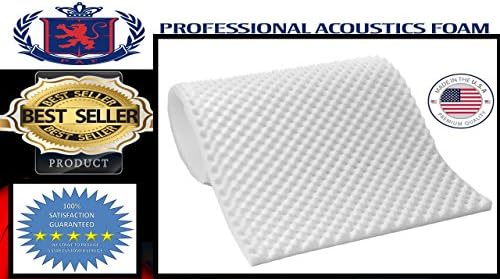 Acoustic Foam provides better soundproofing Prime Condition. use in recording studios, control rooms, Offices home studios, StLight Gray Professional Eggcrate Acoustic Foam. 2" X 24" X 48" (12 Pieces)