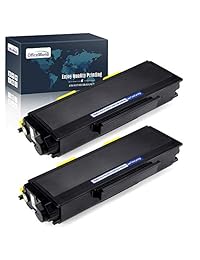 Oficina mundo Reemplazo para Brother TN650 TN580 cartucho de tóner (Negro, 2-packs), compatible con Brother HL-5370DW HL-5250DN HL-5340D MFC-8890DW MFC-8860DN MFC-8480DN