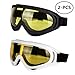 LJDJ Motorcycle Goggles - Glasses Set of 2 - Dirt Bike ATV Motocross Anti-UV Adjustable Riding Offroad Protective Combat Tactical Military Goggles for Men Women Kids Youth Adult
