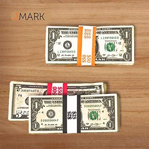Money Bands Currency Sleeves Straps - Made in USA (Pack of 5000) Self-Adhesive Assorted Money Wrappers for Bills Color Coded Wraps Meets ABA Standards, 7.5 x 1.25 inches - Counter Recyclable Kraft Pap - Thumbnail 7