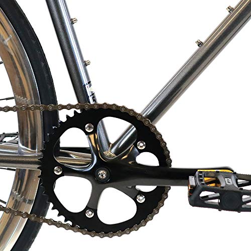 Golden Cycles Single Speed Fixed Gear Bike with Front & Rear Brakes (Chromatic, 55)