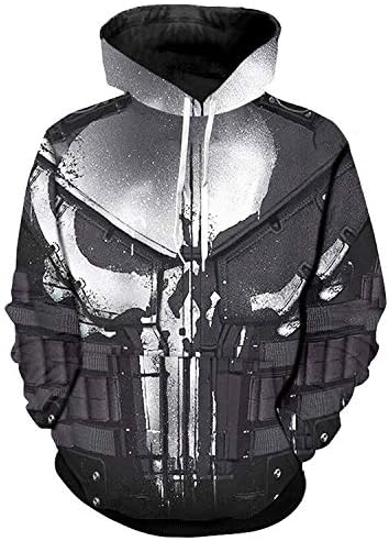 2018 Cosplay Hoodies for Men Skull 3D Print Sweatshirts Men Cool Punisher Hoodies Pullover