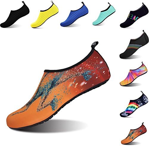 OOLIVUPF Water Sports Shoes Barefoot Beach Pool Shoes Quick Dry Aqua Yoga Socks for Men Women Running 38/39